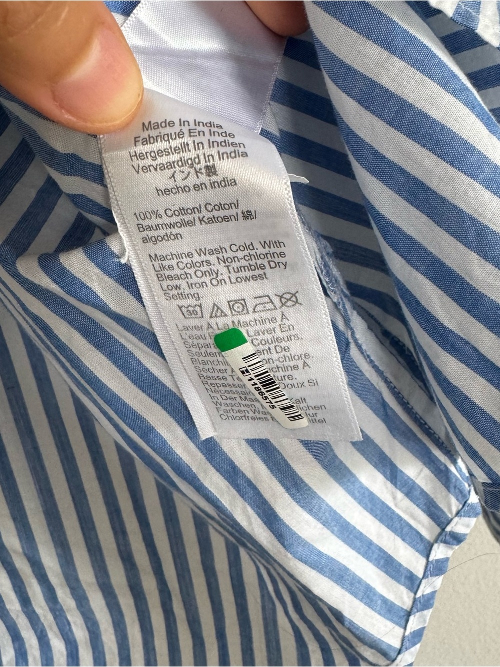 J.Crew Blue & White Vertical Striped Cotton Button Down Shirt Small Capsule - Picture 5 of 7